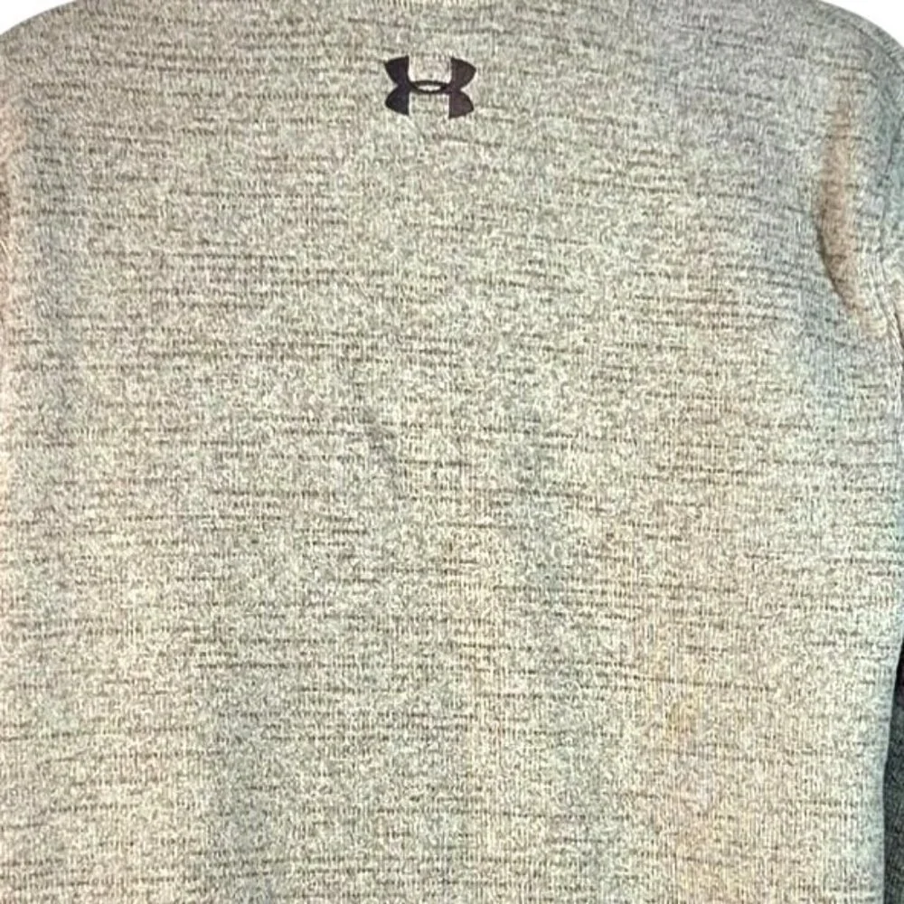 Under Armour Mens Specialist Henley 1/4 Zip Pullover  M Tan Taupe Zip Pocket - Picture 4 of 7